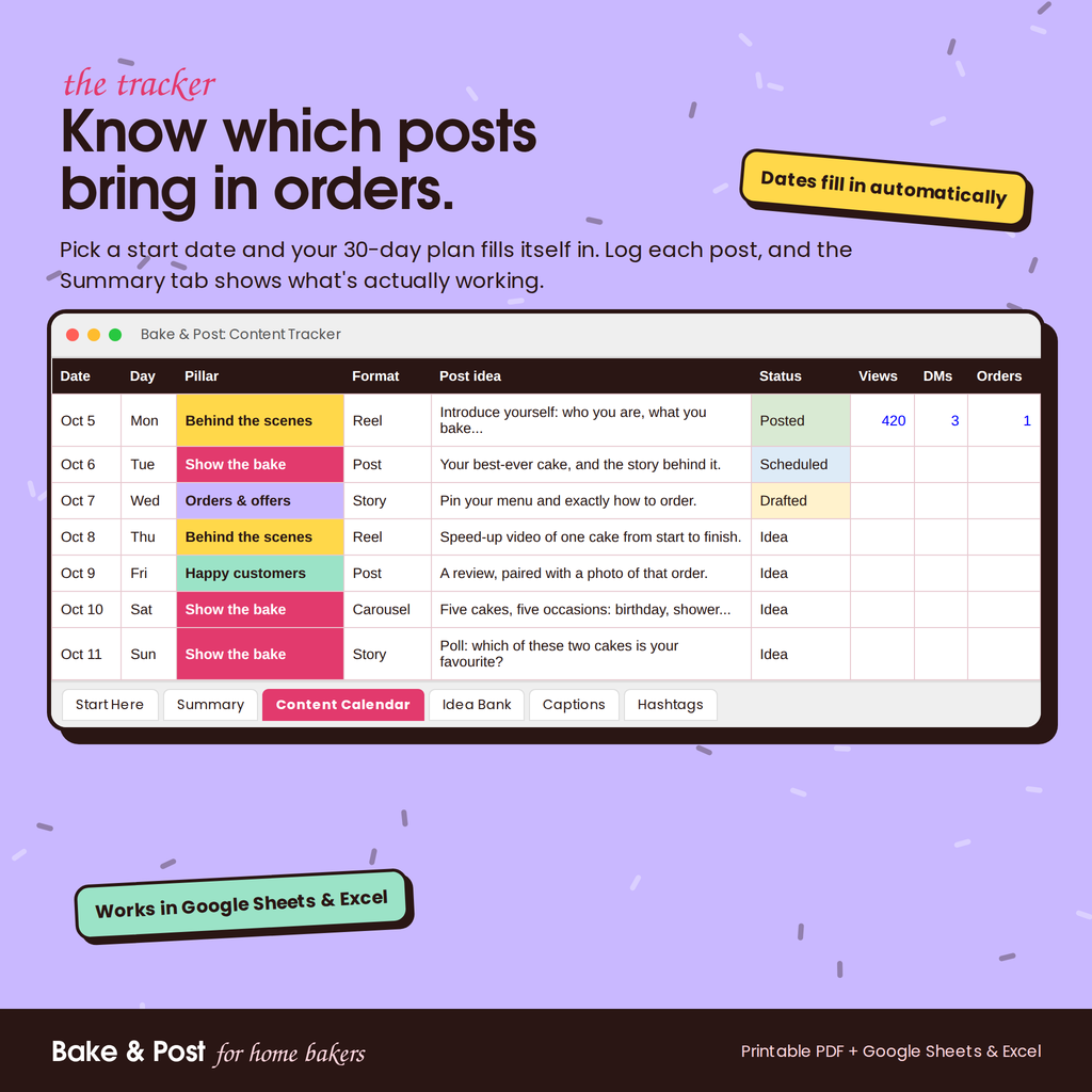Bake & Post: Social Media Planner for Home Bakers